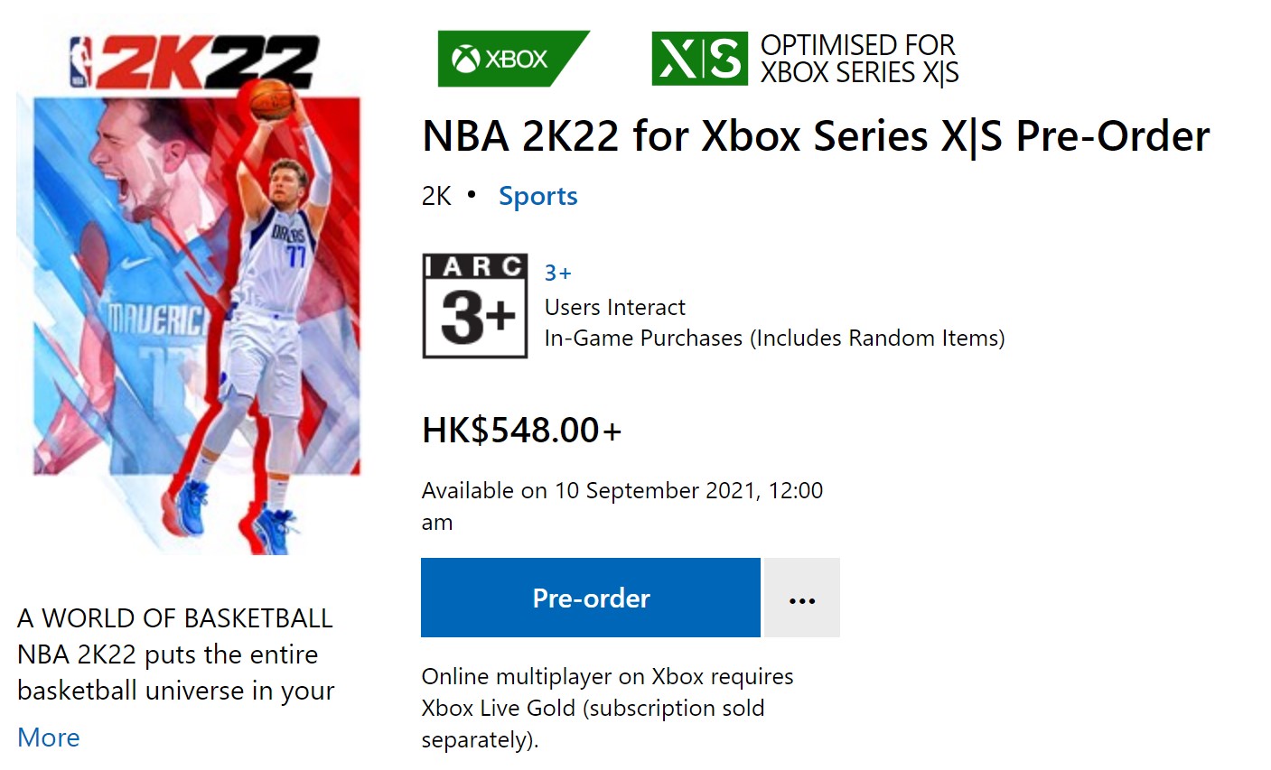 《NBA 2K22》现已上架Steam 国区199元最低