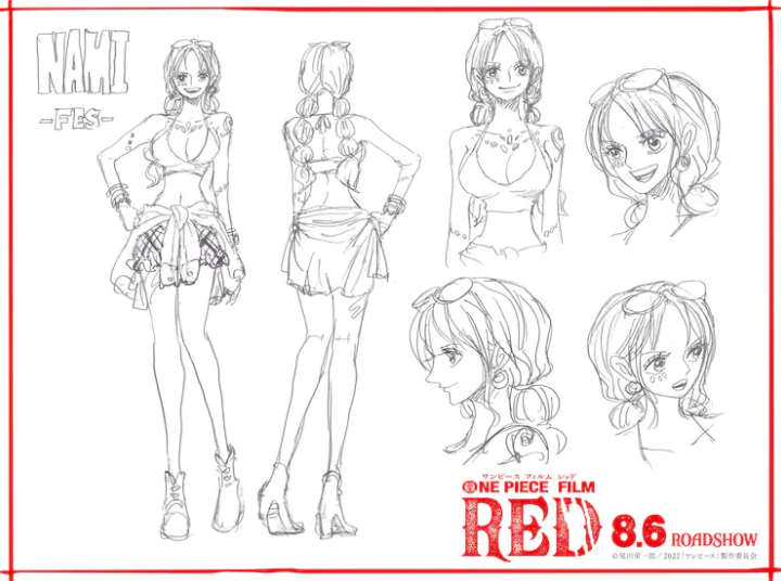 海贼王新动画电影《FILM RED》设定原画 尾田亲自绘制