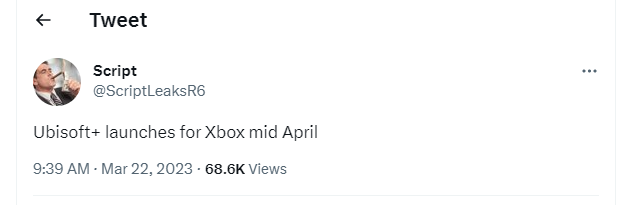传闻：Ubisoft+将于4月登陆Xbox平台