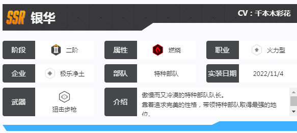 胜利女神nikke国服角色图鉴：银华
